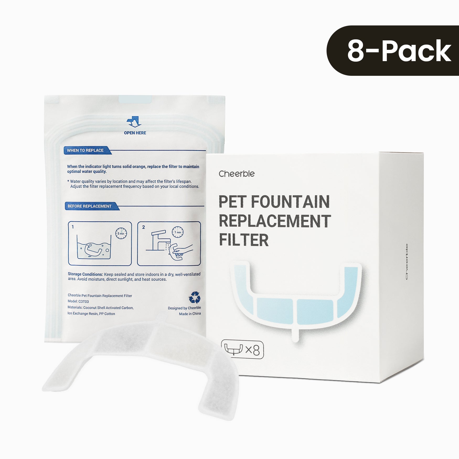 Pet Fountain Replacement Filters for E1 Lite