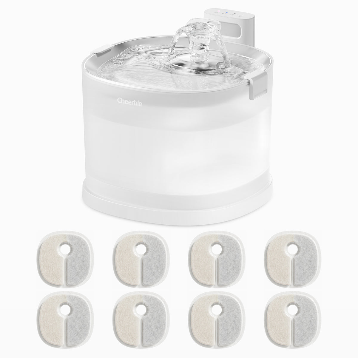 Pet Fountain Elfin E1+ with 8 Replacement Filters Bundle