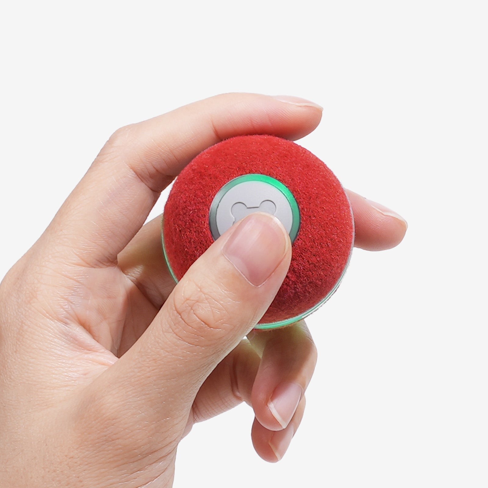 Cheerble Ball M1 held in hand, interactive cat toy