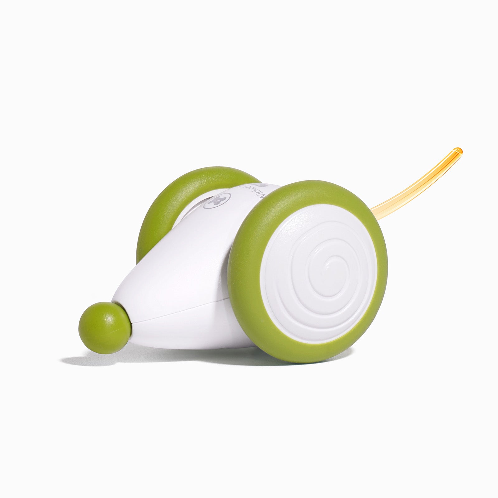 Wicked Mouse PLUS interactive cat toy with bright green wheels