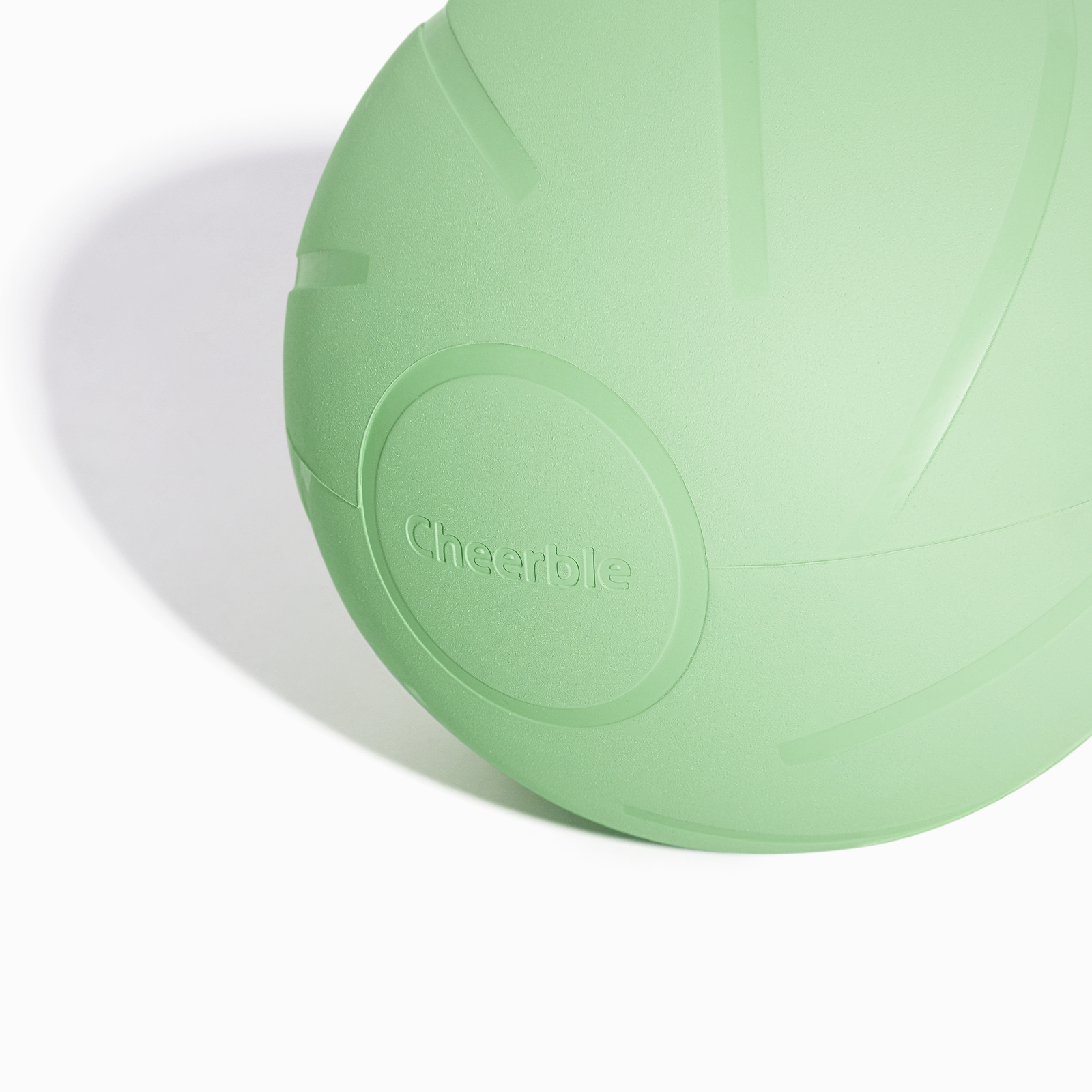 Cheerble Wicked Ball PE, close-up of green dog toy