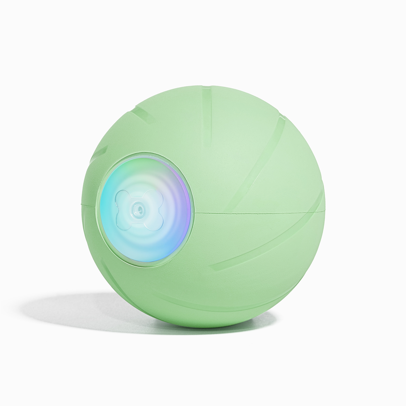 Green Wicked Ball PE dog toy with LED lights