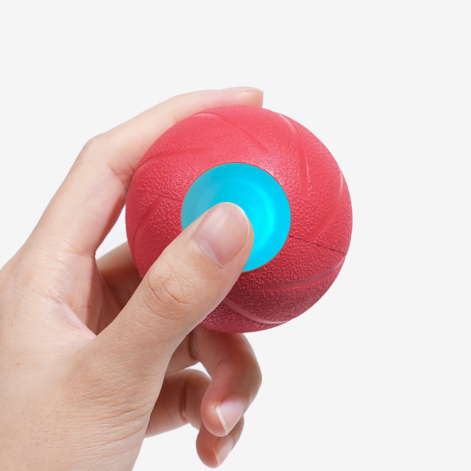 Wicked Ball SE detail, with blue light, interactive dog toy