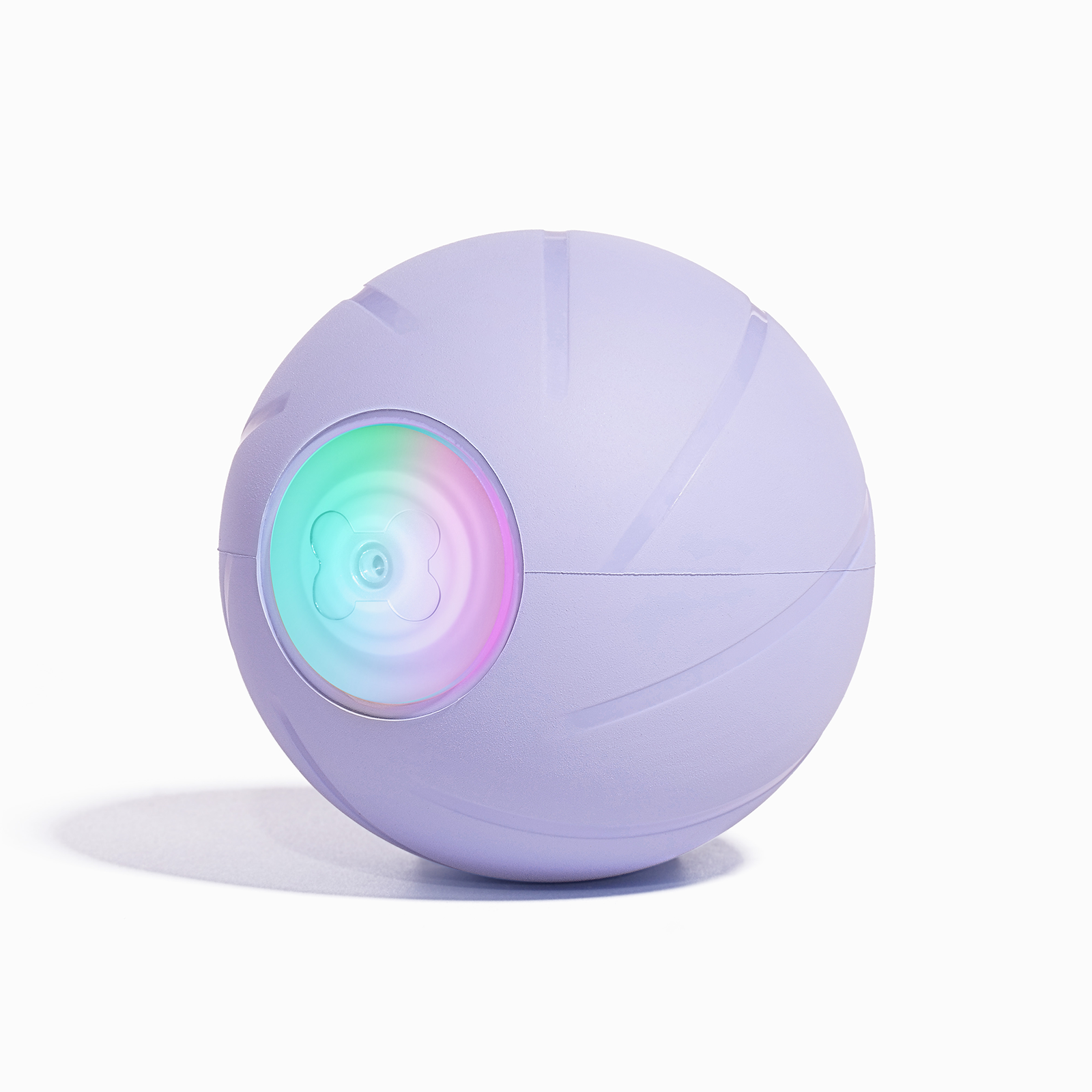 Purple Wicked Ball PE dog toy with LED lights