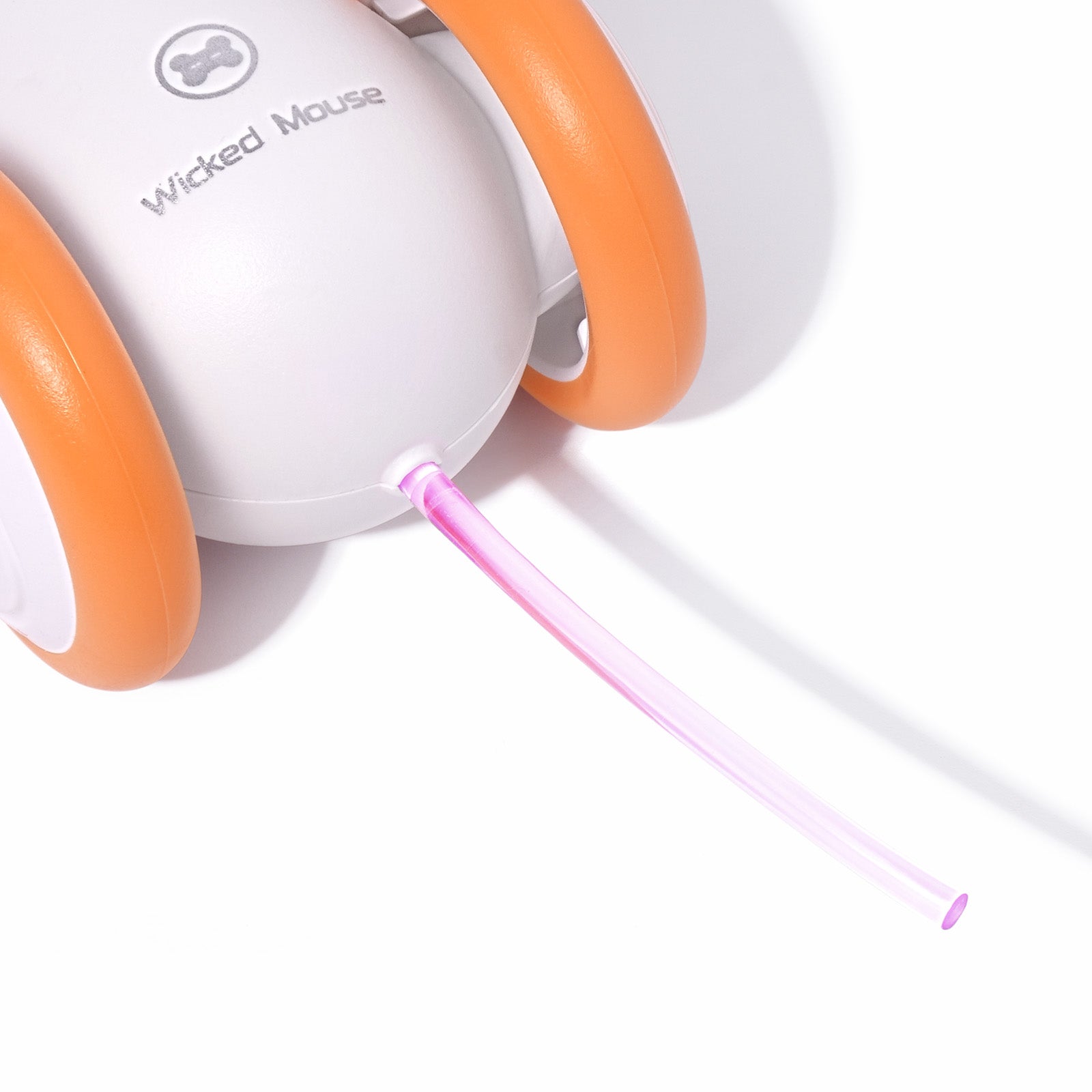 Wicked Mouse cat toy detail with LED tail light