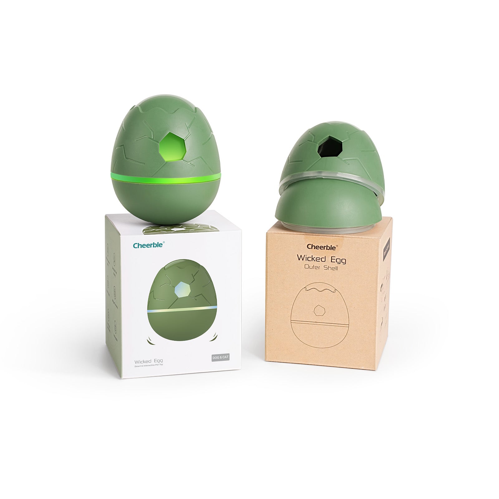 Cheerble Wicked Egg & Shell Bundle - Interactive cat and dog toy