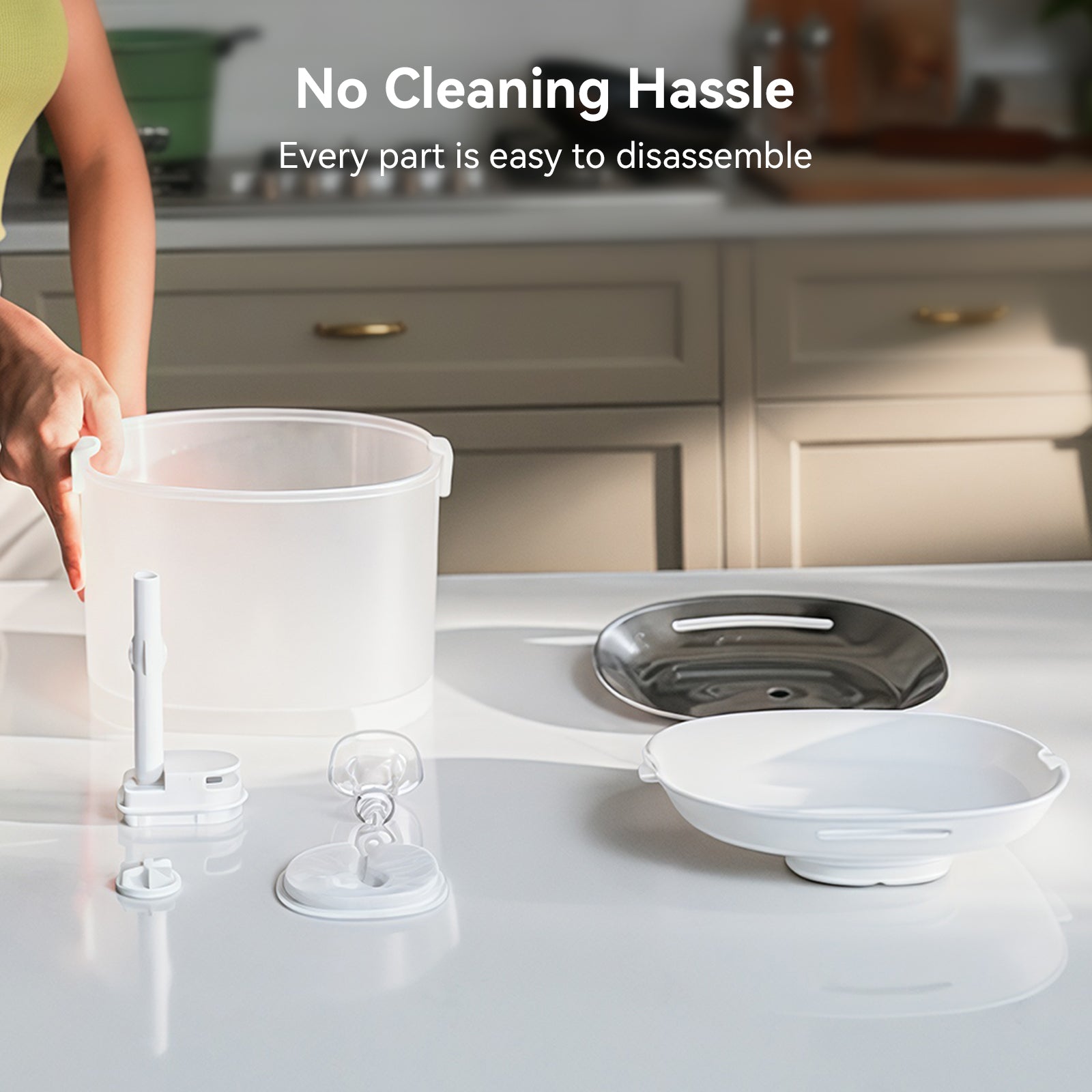 Cheerble Pet Fountain Elfin E1+ disassembled for easy cleaning