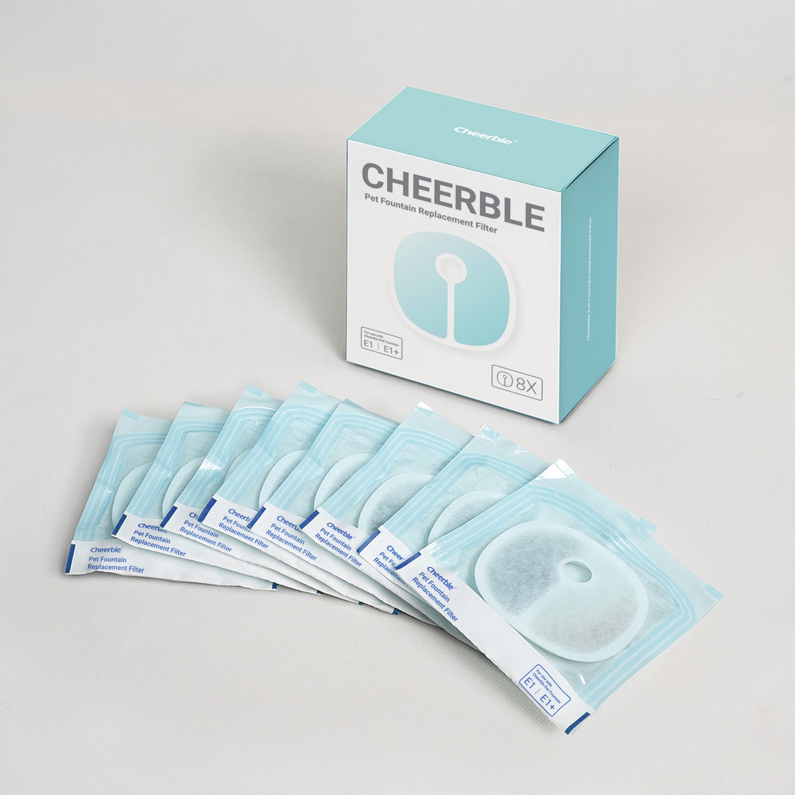 Cheerble Pet Fountain Replacement Filters - 8 Pack