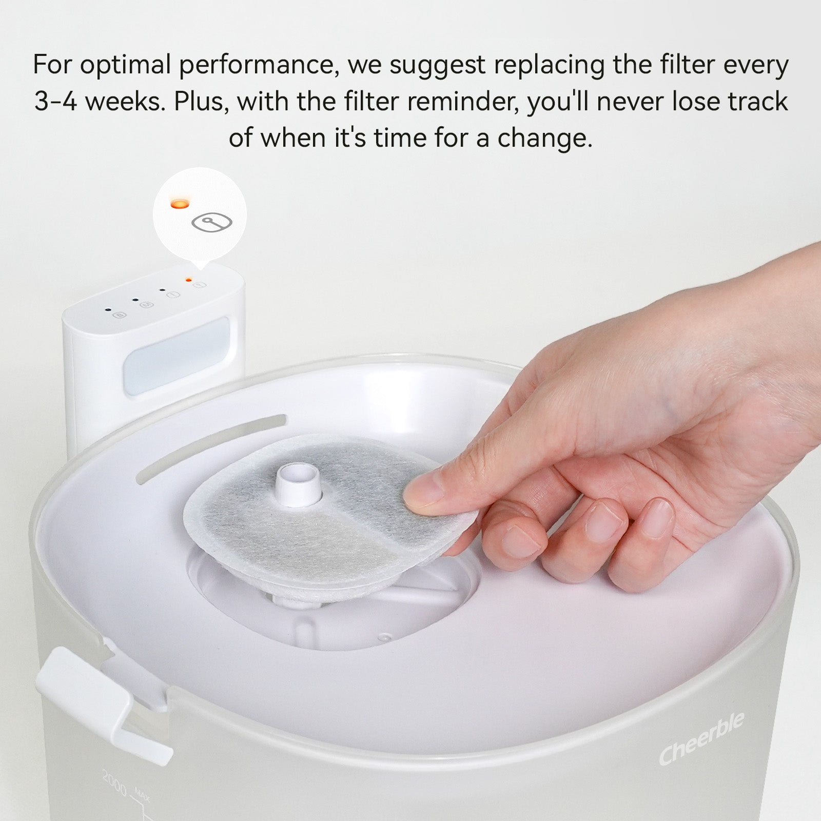 Replacing Cheerble pet fountain filter