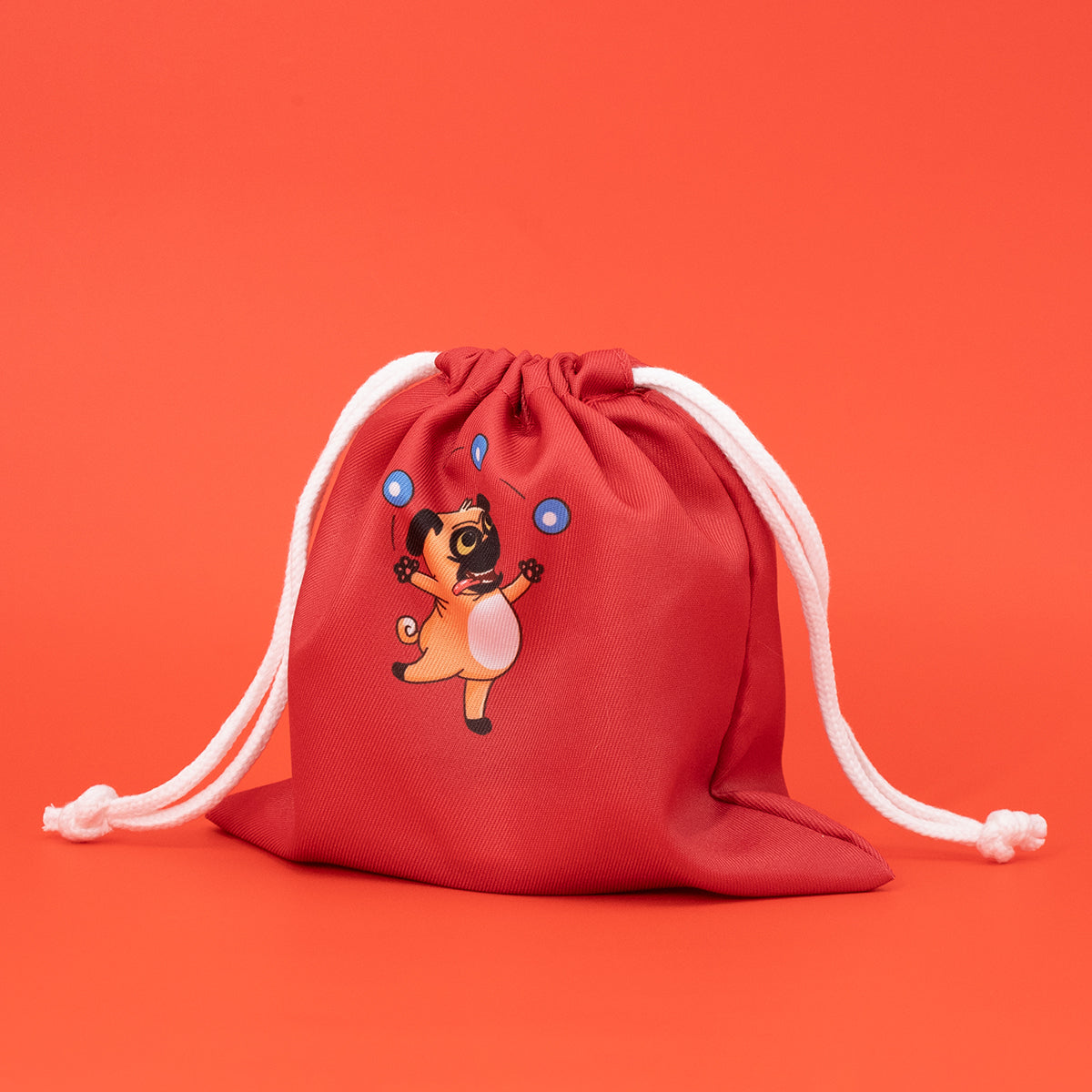 Red Cheerble gift pouch with dog design