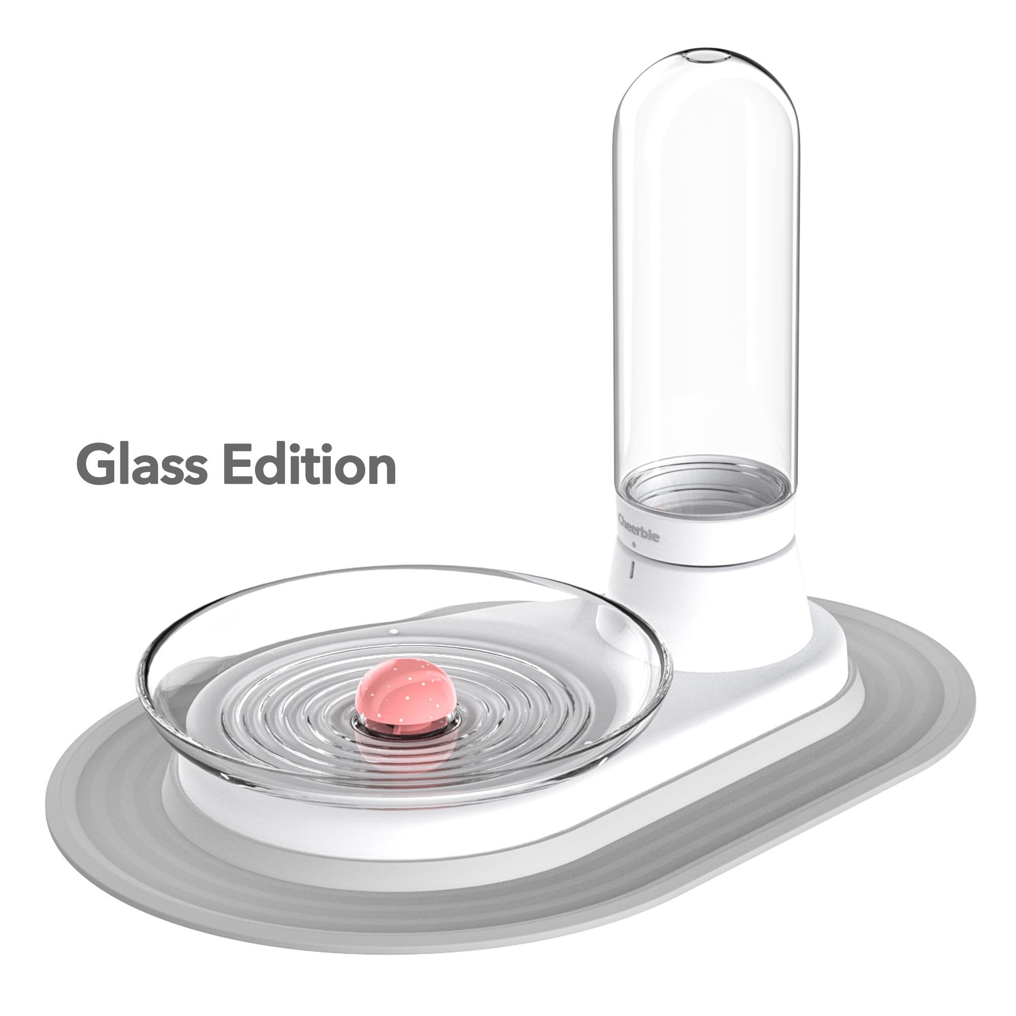 KittySpring Glass Edition water dish for cats