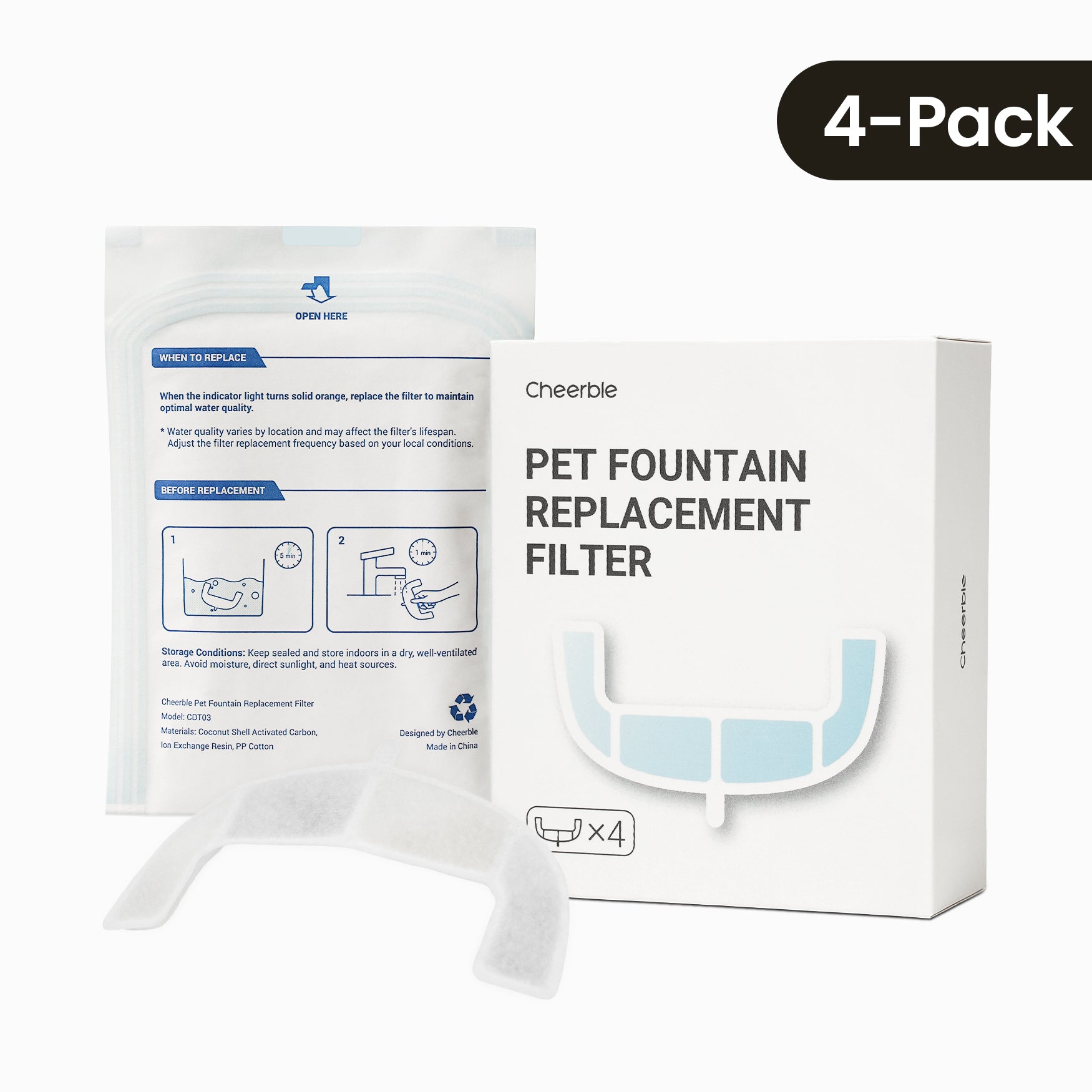 Pet Fountain Replacement Filters for E1 Lite