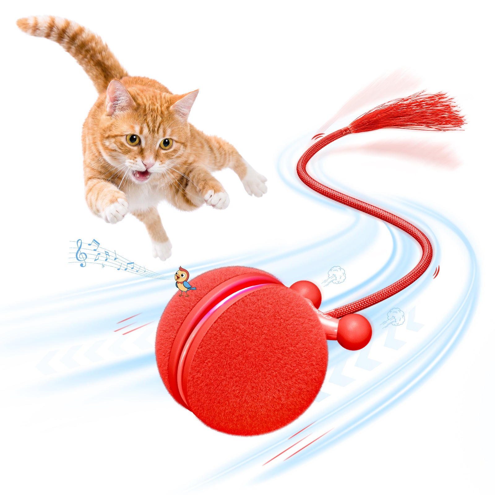 Cheerble Wicked Ball Mini Tail | Interactive Cat Ball Toy