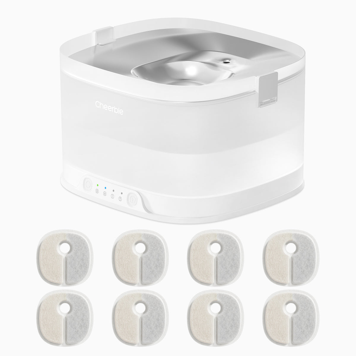 Pet Fountain Elfin D1 Pro (Wireless) with 8 Replacement Filters Bundle. #Mode_Wireless