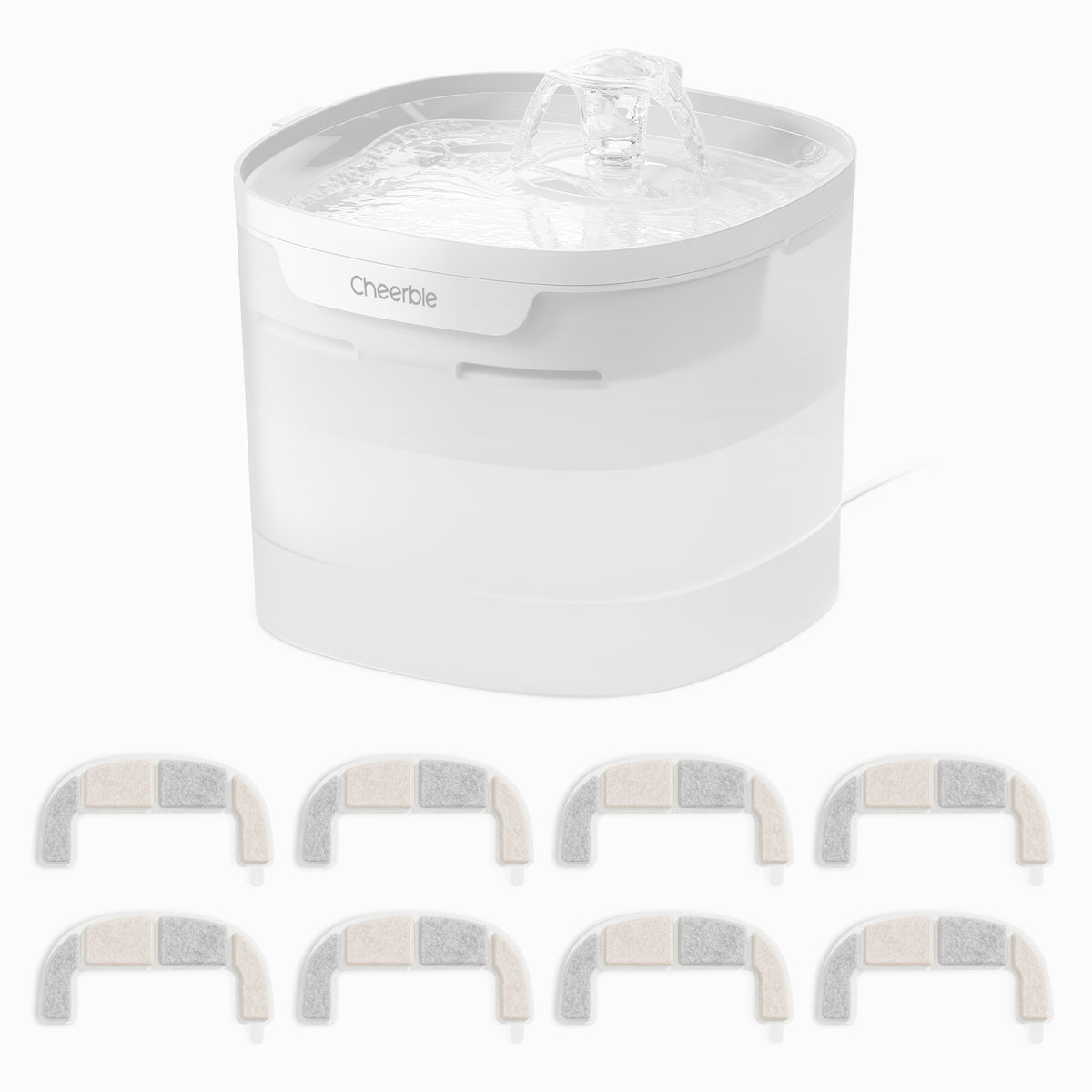 Pet Fountain Elfin E1 Lite with 8 Replacement Filters Bundle