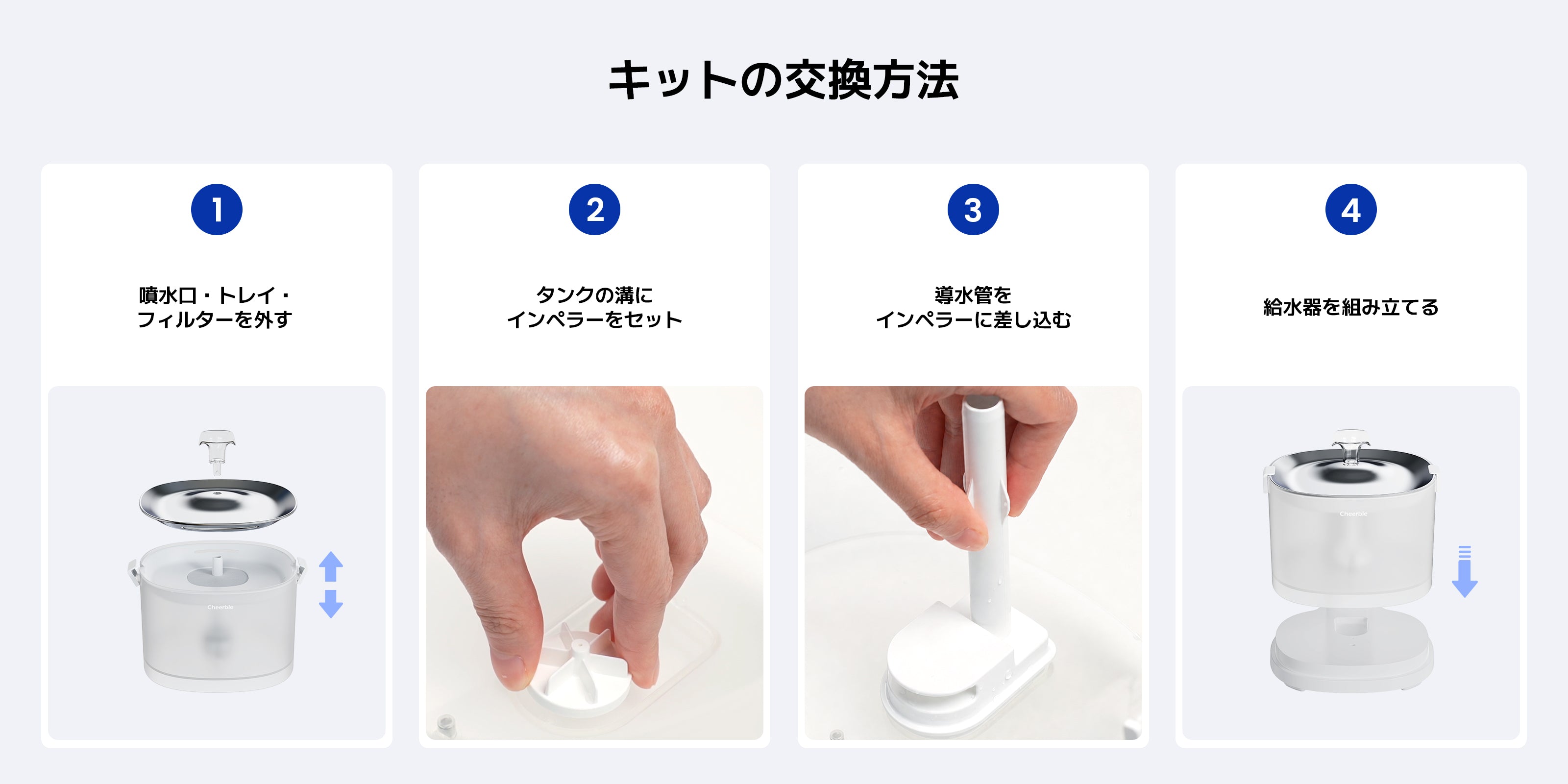ペット給水器キット | 新鮮な水 | お手入れ簡単