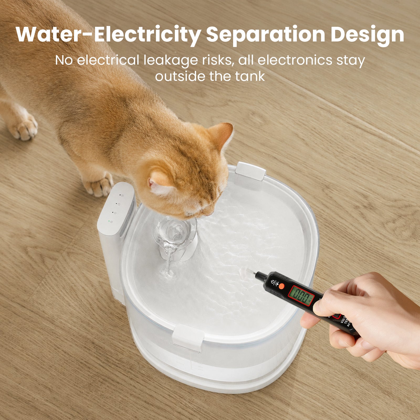 Cheerble Pet Fountain Elfin E1 with Water-Electricity Separation Design