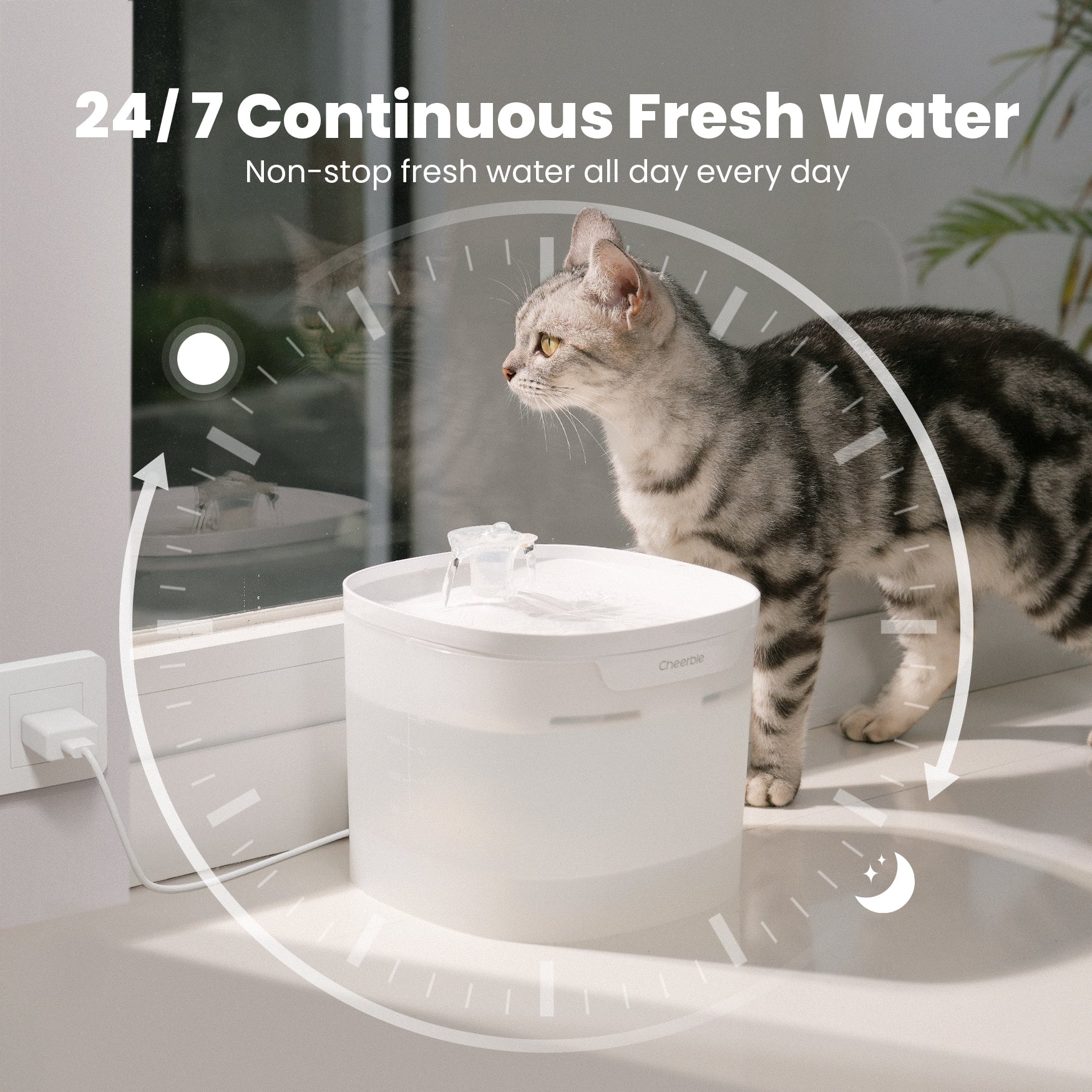 Cheerble PET FOUNTAIN E1+ ペット給水機 Pet Fountain Elfin E1 | Clean Water, Happy Pets!